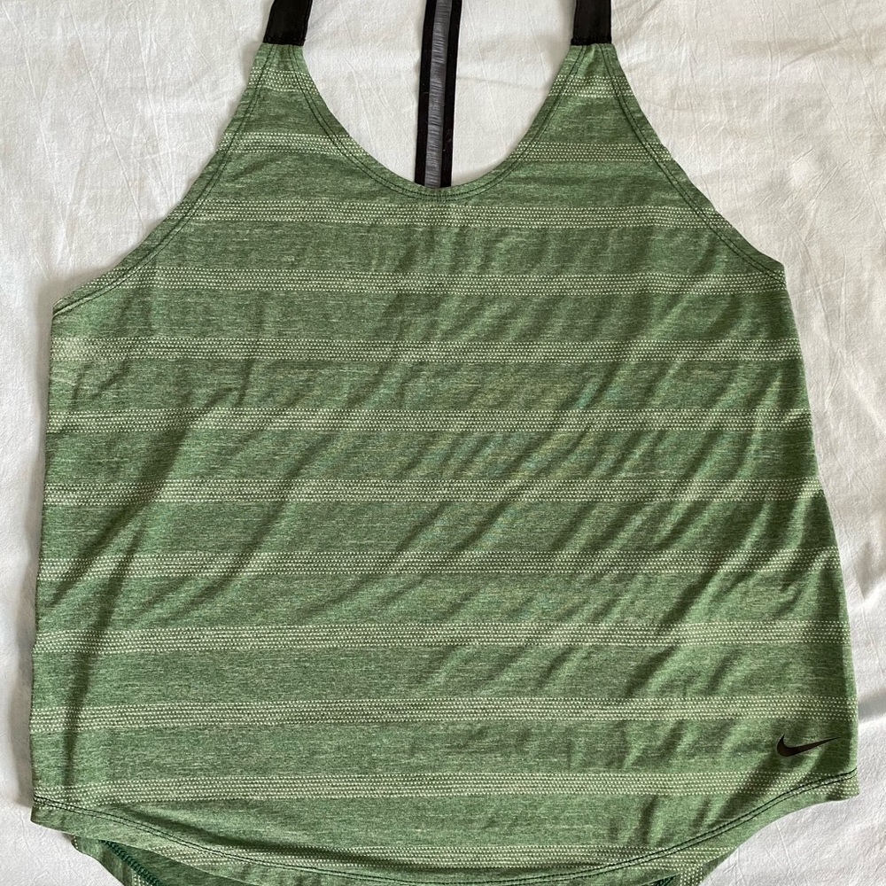 Nike Women's Green Striped Tank Top